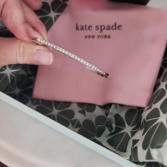 NIB Kate Spade Polished Sparkling Pave Crystal CZ Open End Cuff Bracelet Giftbox - Picture 8 of 8